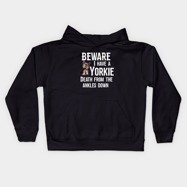 Yorkshire Terrier - Beware I Have A Yorkie Kids Hoodie by Kudostees